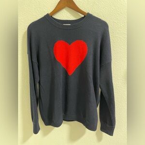 Minnie Rose Heart Design Cashmere Sweater